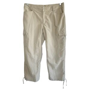 The North Face Women's Hiking Cargo Pants Size 14 Khaki Tan Nylon Lightweight